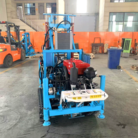 Plataforma de Perforación de Pozos de Agua Portátil con Motor Diésel MAX 220m, Perforadora Hidráulica con Profundidad de 100m