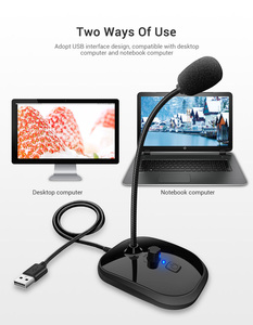 Micrófono de escritorio con cuello de cisne USB, con botón de silencio y ajuste de volumen, para reunión en clase, grabación de vídeo en vivo, para Youtube, <span class=keywords><strong>PC</strong></span> y portátil - Product Image 6