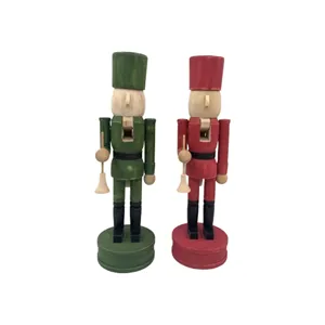 Custom Wholesale Christmas Decorations Wooden Candy Series Nutcracker King Soldier Set Of 3 Desktop Decoration Nutcracker