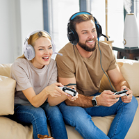 Headset G2000 Double Plug Stereo Gaming Earphone Headset Bass Dalam untuk Komputer Game dengan Lampu LED dan Mikrofon