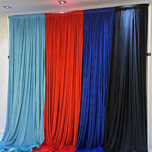 Pannello Circolare di Velluto Rosso Borgogna di Lusso 5x18 Piedi per Sfondo di Matrimoni, Feste, Banchetti e Decorazioni Domestiche - Product Image 3