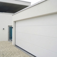 Porte de garage en PU de luxe pour villa ou appartement, motif lisse, isolée thermiquement, en acier, sécurisée, automatique