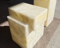 Pierre naturelle de haute qualité, Onyx jaune, pierre de Table d'appoint, Cube de style, pierre de marbre, plinthe