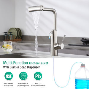 ก๊อกน้ำครัวแบบดึงออกได้ 4 โหมดการทำงาน ก๊อกน้ำครัวแบบ 2 in 1 พร้อมที่จ่ายสบู่ในตัว - Product Image 4