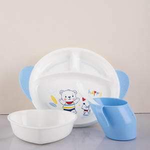 Ensemble de vaisselle pour bébé <span class=keywords><strong>en</strong></span> PP Apple Bear, très vendu, résistant aux chutes, bol, cuillère et assiette pour aliments complémentaires, motif dessin animé - Product Image 2