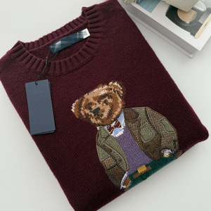 RL/Sweep Code 25 Nouveau pull en laine d'hiver brodé motif ours dessin animé 3D tricoté à col rond pour hommes et femmes - Product Image 3