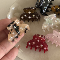 Pince à Cheveux en Acétate Imprimée Style Français FRANCE avec Strass pour Femme – Décoration Décontractée pour Voyage, Bureau, Bijou de Cheveux