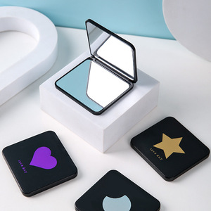 Folding <b>Mirror</b> Square Portable Mini Makeup <b>Mirror</b> With Heart <b>Star</b> Design Love Day High Clarity No Deformation - Product Image 4