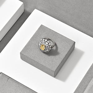 FANXI <span class=keywords><strong>di</strong></span> lusso grigio microfibra customizzato vetrina espositore gioielli Set anello Display espositore gioielli per negozio al dettaglio - Product Image 4