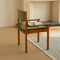 Chaise de salle à manger vintage en bois massif, usage domestique, petit appartement, fauteuil de style français avec dossier, chaise de bureau niche à assise rembourrée