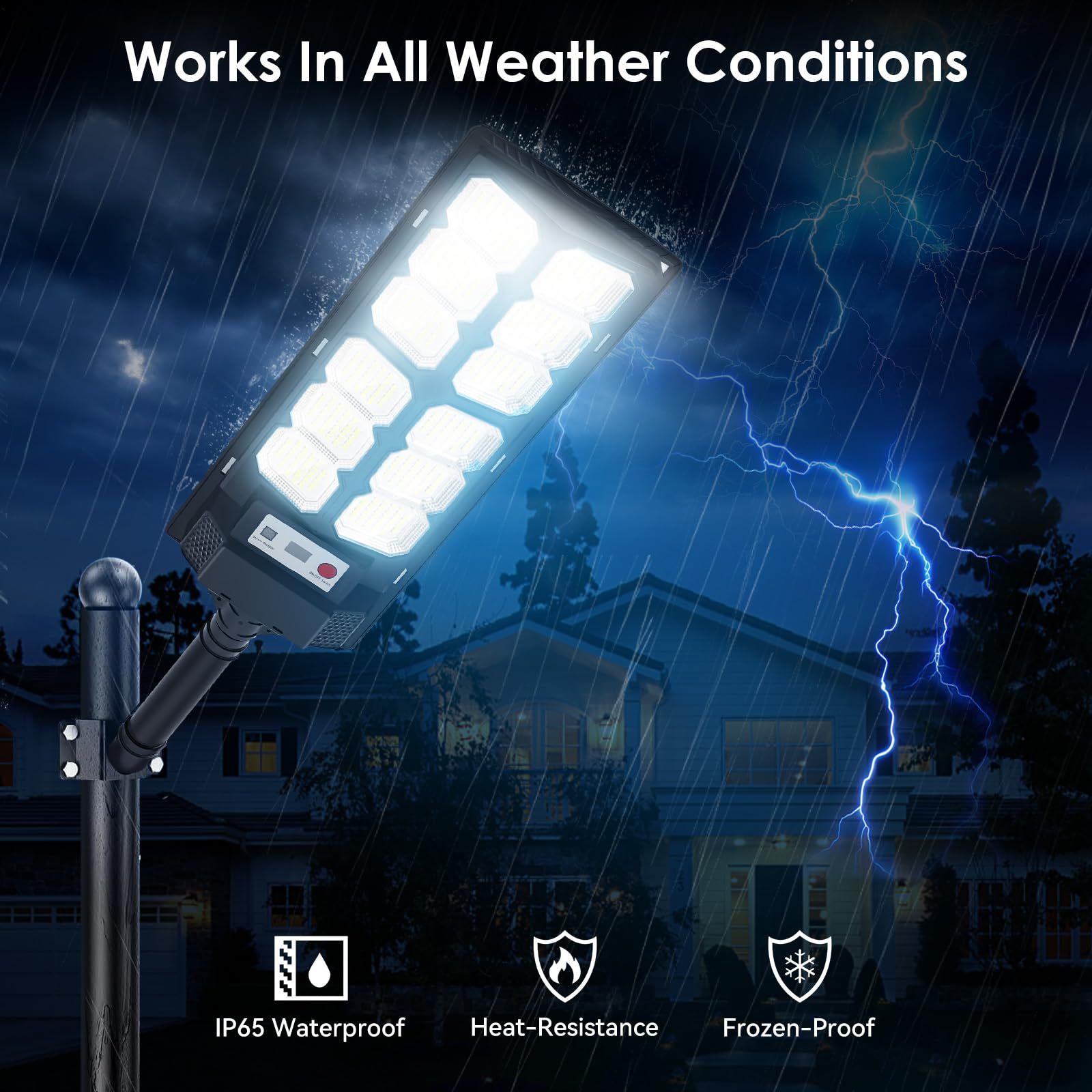 2000w Solar Street Light Motion Sensor Energy Saving Waterproof Outdoor Ip65 Very Bright LED Solar Street Light Lampadas Solares · image 5