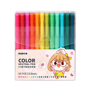 2025 superventas 8 12 <span class=keywords><strong>18</strong></span> 24 36 colores bolígrafos de Gel 0,5mm bolígrafos de plástico Simple listo Stock material de papelería escolar - Product Image 2