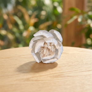 Handmade White 8CM Sola Wood Flowers Environmental Friendly Indoor Wedding Party Events Home Decor Wholesale Decorative Plants - Product Image 2