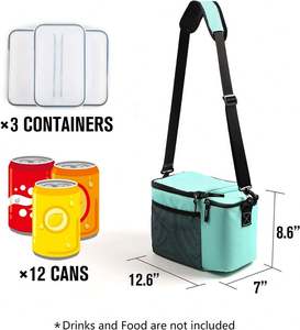 Insulated Lunch <b>Box</b> with Containers and Ice Packs- Large Capacity <b>Meal</b> <b>Prep</b> Bag for Work, School or Road Trips, Suitable for Adu - Product Image 6