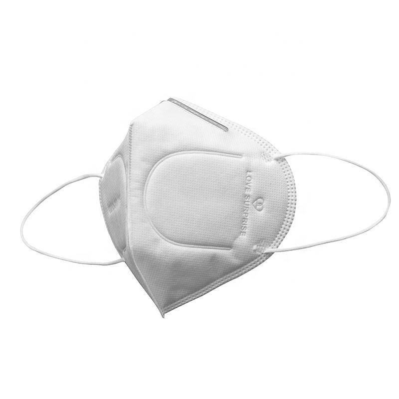 White list Factory stocks 4ply non-woven folding kn95 face mask without breathing valve anti dust white face masks for adult
