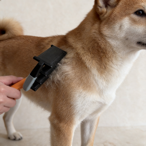 <span class=keywords><strong>Spazzola</strong></span> per toelettatura animali domestici, <span class=keywords><strong>autopulente</strong></span>, per cani e gatti, con manico in acciaio e setole in nylon, per la rimozione del pelo in eccesso e del sottopelo. - Product Image 2