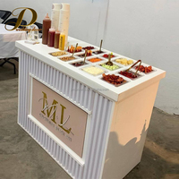 Chariot à gâteaux de luxe personnalisé JINDA pour mariage, fleurs, bijoux, parfums, café, en-cas, événements, chariot à bonbons pour fêtes