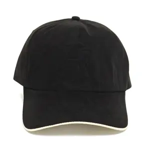 Hat Factory Wholesale Black Color High Quality Men's Outdoor Baseball Cap Low Order Quantity Can Be Customized Logo Hat