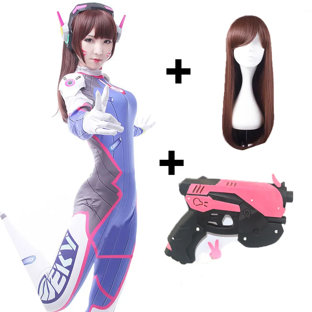 Trò Chơi Hóa Trang Dva Dành Cho Người Lớn Nữ In Hình Child3D Spandex Tiệc Halloween Bộ Tóc Giả Zentai Gun D.Va Cos