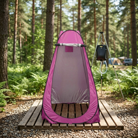 Tente de Douche/Toilettes Portable Pop-up Facile à Monter pour Camping, Randonnée, Intimité Extérieure, avec Deux Fenêtres et Sac de Transport