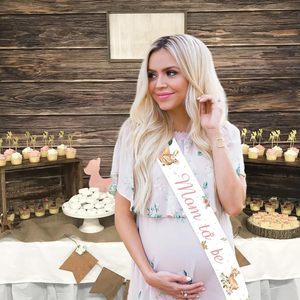 <span class=keywords><strong>Oh</strong></span> Deer She Is Almost Here Mom to Be Sash Décorations de fête prénatale pour fille - Product Image 6