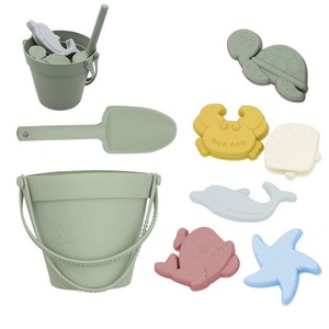 Ensemble de 8 jouets de plage en silicone <span class=keywords><strong>pour</strong></span> enfants, accessoires essentiels <span class=keywords><strong>pour</strong></span> bébé, ensemble de moules et seau de plage, jouet de bain <span class=keywords><strong>pour</strong></span> bébé - Product Image 1