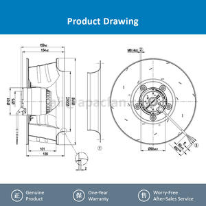 ebmpapst R4E310-AP11-01/F01 230VAC 115/160W 0.52/0.70A 1390/1580RPM Medical Equipment EFU FFU Centrifugal <b>Free</b> <b>Standing</b> OEM - Product Image 4