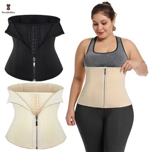 Plus Size Xs Tot 6XL Corset 6 Stalen Botten Taille Trainer Neopreen Met 3 Haken En Ritssluiting Thermische Corselet