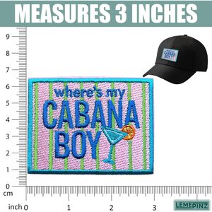 Where's My Cabana Boy Embroidery Patch 3 Inches Iron On Sew On Travel <b>Applique</b> Patch - Product Image 3