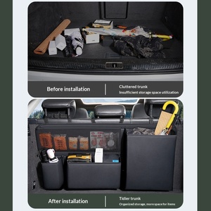 Universelle PU-Leder Faltbare Kofferraum-Aufbewahrungstasche mit Aufhängevorrichtung Luxus-Organizer für SUV und Limousine - Product Image 3