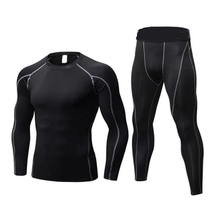 Ensemble de 2 pièces pour hommes survêtement toutes saisons vêtements de sport de compression et de gym à la mode vêtements de course à pied vêtements de jogging vêtements de chemise de grande taille - Product Image 4
