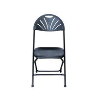 Chaise pliante noire en gros pour la prière, les événements extérieurs, les repas et les cours – Chaise confortable en plastique avec structure en acier