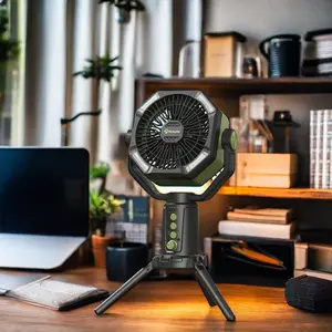 Hot Portable Led Camping Lantern Fan Portable Outdoor Camping Fan for Tent with LED Light USB Rechargeable