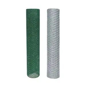 Buen precio, malla de alambre hexagonal galvanizada, valla de malla de alambre para pollos, rollo de PVC galvanizado para granjas avícolas