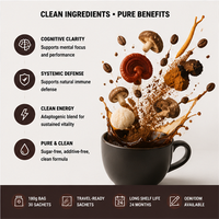 Poudre de café instantanée Reishi en marque blanche OEM – Mélange adaptogène multi-champignons pour la clarté cognitive et la défense système