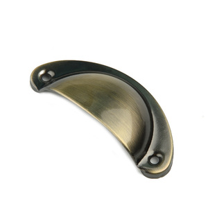 Shell Handle <b>Drawer</b> Pull Iron Plated Oval Traditional Style Furniture Hardware - Product Image 5