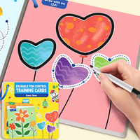 Cartes de traçage réutilisables pour enfants, cartes d'entraînement au contrôle du stylo effaçables, apprentissage précoce, pratique de la dessin de lignes de base pour les tout-petits
