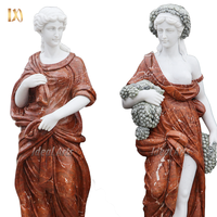 Statues de jardin classiques en marbre grandeur nature, déesses des quatre saisons
