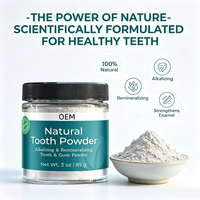 Poudre dentifrice alcaline reminéralisante naturelle à marque privée, soin végétalien des gencives, réparation de l'émail, poudre de soin buccal
