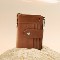 DC.MEILUN Dompet Panjang Unisex Kulit Asli Model Clutch dengan Ritsleting, Anti Maling, RFID Blocking, Motif Batu