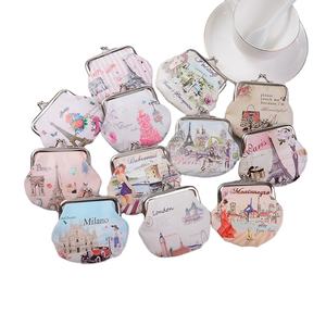 Voyage Design <span class=keywords><strong>Coin</strong></span> Sac Personnaliser Fermoir Femmes Porte-Monnaie Filles Sacs À Main Enfants Boucle Baiser Serrure Porte-Monnaie Pochette - Product Image 1