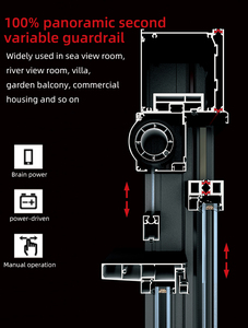 Eloyd 6 + 12A + 6 phong cách Tây nam tự động nâng cửa sổ trượt gỗ khung thép dọc cửa sổ nâng nhôm nâng lên - Product Image 6