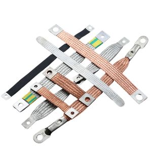 공장 맞춤형 전자 주석 도금 구리 도체 플랫 그라운드 브레이드 PVC 절연 300mm 길이 접지 케이블 - Product Image 2