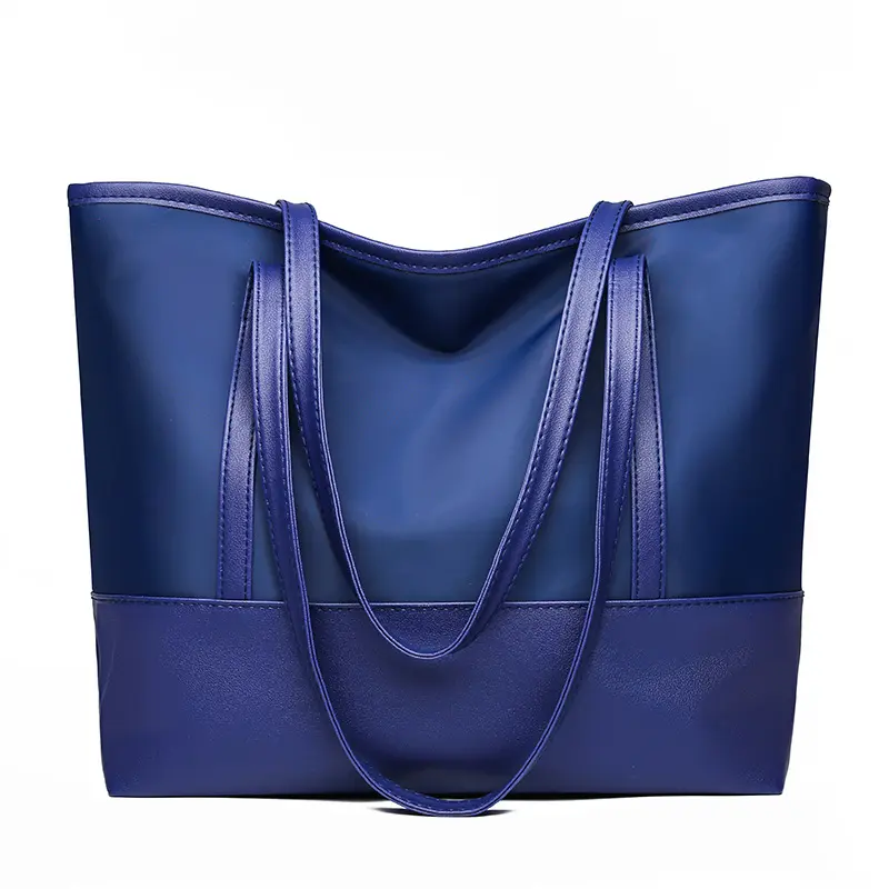 OEM بسيطة المصممين سعة كبيرة الأزرق الأسود العصرية سلسلة النساء أكسفورد حمل حقيبة كتف حقائب للسيدات