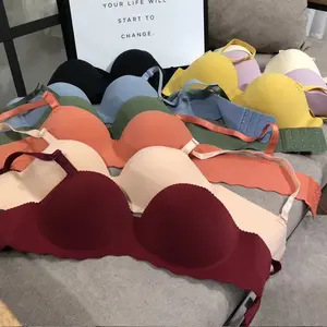 Wholesale lingerie crop-Women Underwear Crop Top Women Sexy Bra Lingerie Simple Solid Color Push Up Comfort Seamless Bra