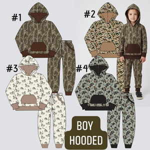 Tenues d'automne pour enfants, ensemble pantalon de jogging à manches longues et poches imprimé camouflage pour bébés garçons - Product Image 1