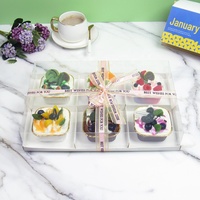 Faveur de fête de mariage à emporter 4/6 grilles dessert tarte aux fruits boulangerie gâteau au fromage boîte à dessert transparente avec couvercle