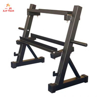 Support robuste pour haltères avec rangement pour kettlebells et barres, organisateur d'équipement de fitness en acier pour salle de sport commerciale ou à domicile