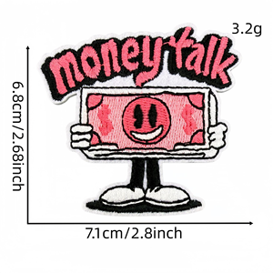 Patchs brodés magnétiques roses « Money Magnet » avec slogan « Girl Boss Hustle », appliques thermocollantes « Money Loves Me », badges <span class=keywords><strong>pour</strong></span> sacs et décorations féminines - Product Image 2