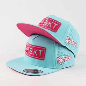 Mens Chất lượng cao 5-panel được trang bị mũ cao su vá Logo tùy chỉnh Thể Thao Snapback cap phẳng vành Snapback poly + Spandex phổ biến vải - Product Image 1